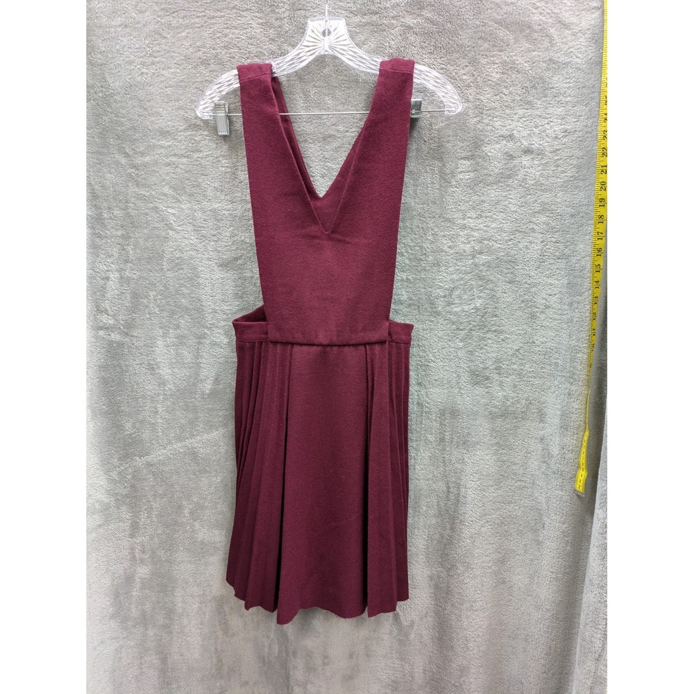 Dark Academia Dress‎ Women's Pleated Mini Jumper Deep V-Neck Pinafore